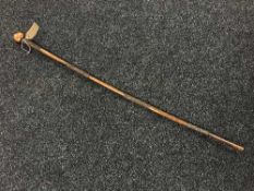 An interesting 19th century Zulu Chief's wire bound hardwood staff