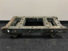 A vintage stone moving trolley