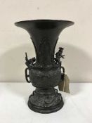 A 19th century Chinese bronze Gu shaped vase