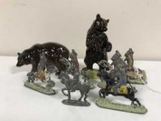 Five early 20th century painted lead figures of Native American Indians,