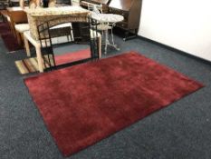 A metal framed Next mirror together with two John Lewis rugs -Red and striped