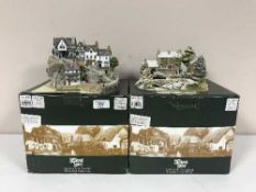 Four boxed Lilliput Lane ornaments - Clovelly (1498), The Loch Inn (0434),