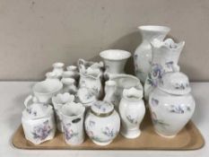 A tray of twenty pieces of Aynsley little sweetheart china