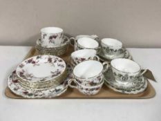 A twenty one piece Minton bone china Ancestral tea china and Adam Mintons china trios