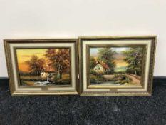 Two gilt framed oils on canvas by Orig Buchholz,