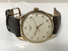 A Gents 9ct gold vintage Longines wristwatch