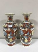 A pair of Japanese Kutani vases, height 40 cm,