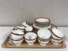 A tray of forty pieces of Minton tea china, pattern no.