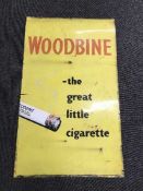 An enamelled Woodbine The Great Little Cigarette advertising sign, length 52 cm, width 91.