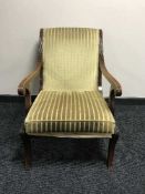 A mahogany Regency style armchair