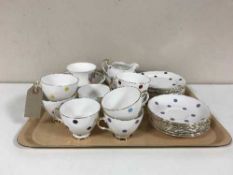 A tray of twenty nine piece Royal Vale polka dot tea service and a Royal Doulton Whinney the Pooh