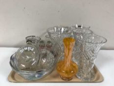 A tray of lead crystal vases inc.