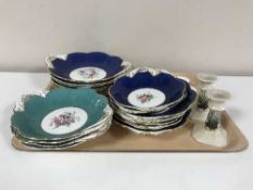 A tray of seventeen Coalport twin handled dishes,