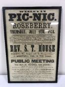 A Wesleyan picnic public meeting notice,