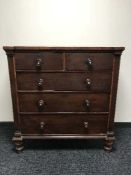 A Victorian mahogany five drawer chest