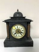 A Victorian slate mantel clock signed Grant & Son