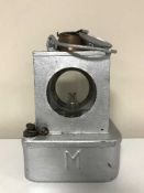 A railway lamp stamped Welch Patent