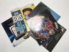 A box of LP records - Judas Priest, Tony Bennett, Jonny Cash,