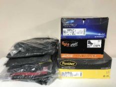 Three boxed new pairs of gent's work boots and quantity of new work clothing