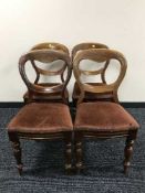 Four balloon back mahogany dining chairs