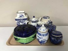 A tray of Ringtons chintz teapot, Ringtons caddy,