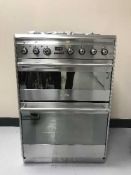 A SMEG stainless steel gas cooker,