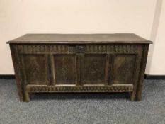An early 19th century oak coffer