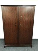 A mahogany Stag Minstrel double wardrobe