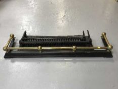 A brass and iron fire curb plus two others