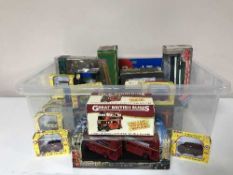 A crate of die cast model vehicles - miniature classics,