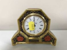 A Royal Crown Derby Old Imari table clock