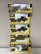 Five Cat die cast excavators,
