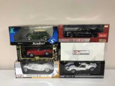 Six die cast sports cars by Maisto,