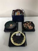 Four modern Moorcroft pin dishes