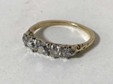 A five stone diamond ring