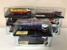 Eight die cast haulage vehicles in boxes