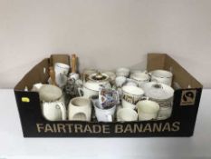 Two boxes of 20th century commemorative china