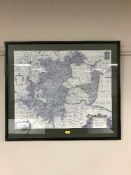 Three framed maps of England inc.
