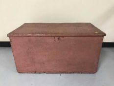 A painted pine blanket box
