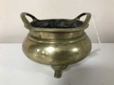 A Chinese bronze censer with character mark to base