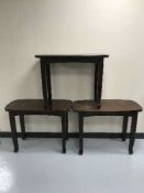 Three mahogany side tables