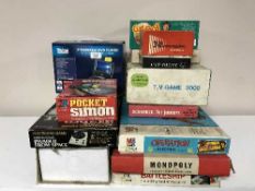 A collection of board games and other games