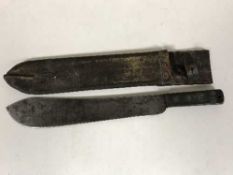 A machete in leather sheath