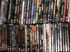 Three boxes containing a very large quantity of DVD's