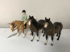 A Beswick figure of a rider on palomino horse, gloss,
