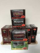 A collection of die cast vehicles - exclusive first edition - buses