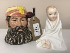 A Royal Doulton figure, The Little Pig and a character jug W.G.