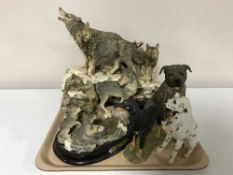 A quantity of dog ornaments including Leonardo collection