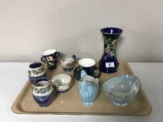 Fifteen pieces of Maling lustre china in blue colourways