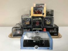 A collection of die cast vehicles including military vehicles etc